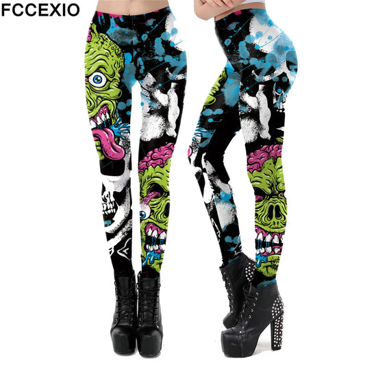 3D Printed Monster Halloween Women's Leggings