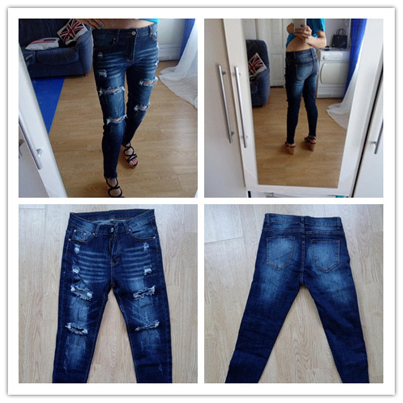 Women's Retro Boyfriend Ripped Jeans