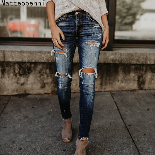 Women's Retro Boyfriend Ripped Jeans