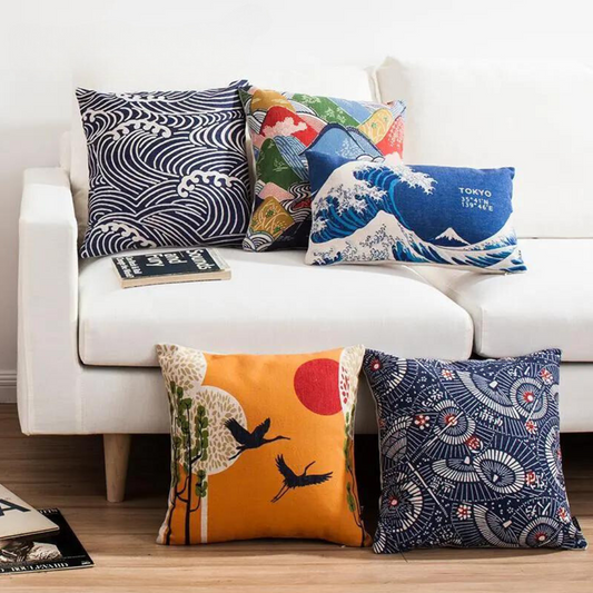 Retro Style Japanese Throw Pillowcases