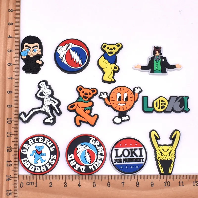 The Grateful Dead Cartoon Silicone Croc Charms - 11pcs