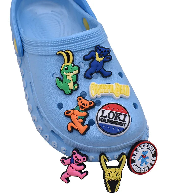 The Grateful Dead Cartoon Silicone Croc Charms - 11pcs