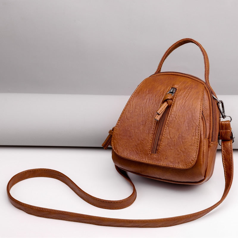 Women Shoulder Bag - Plaid Fack Leather