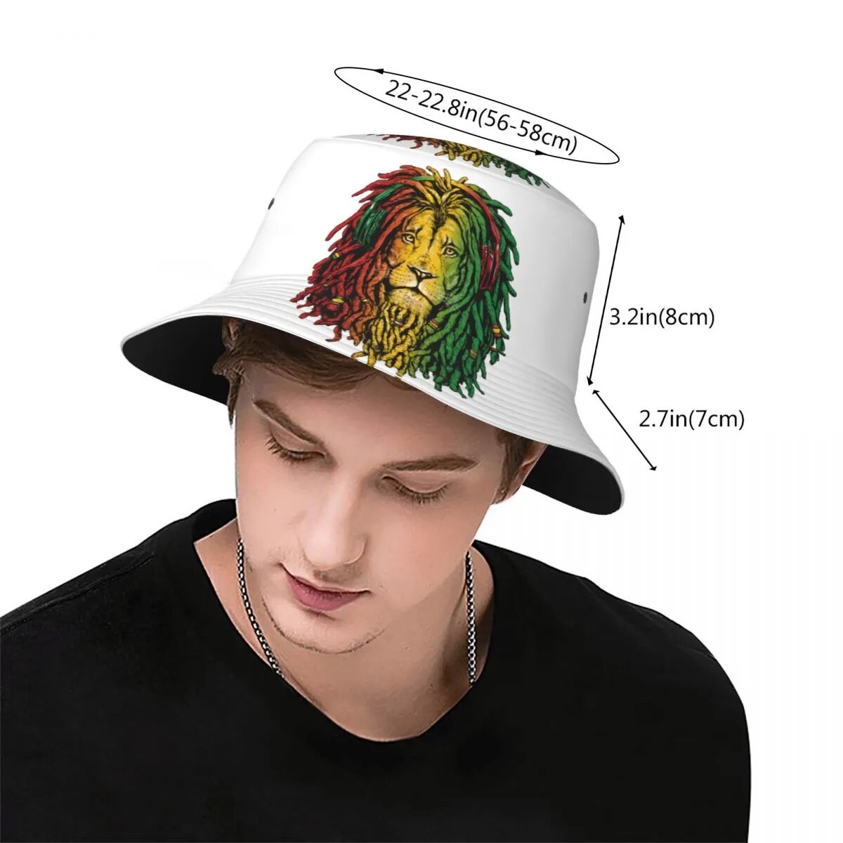 Bob Marley Jamaica Reggae Lion Bucket Hat