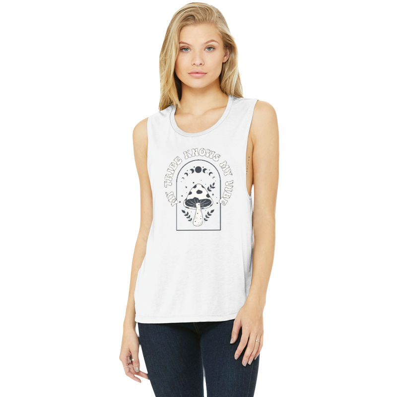 Women's Flowy Scoop Muscle Tank Top - My Tribe Knows My Vibe