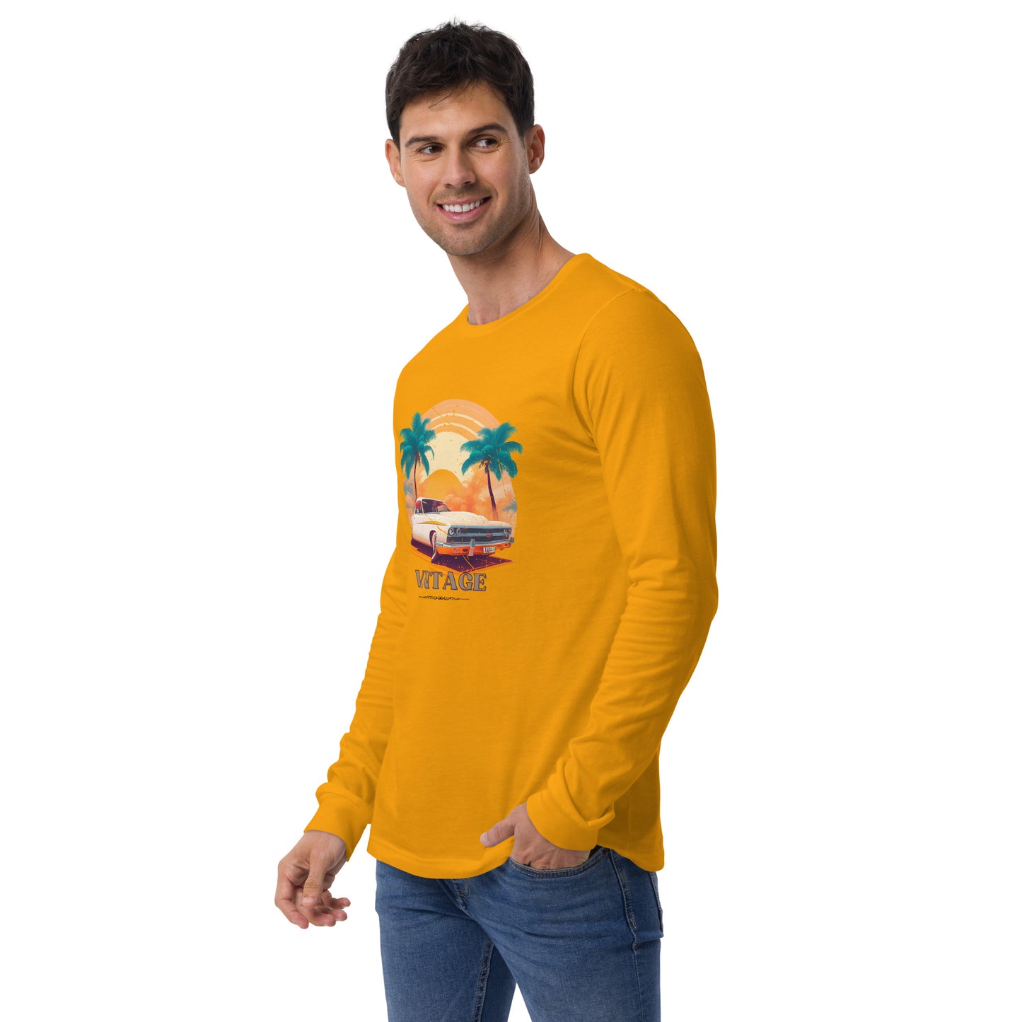 Men's Long Sleeve Tee - Vintage Car