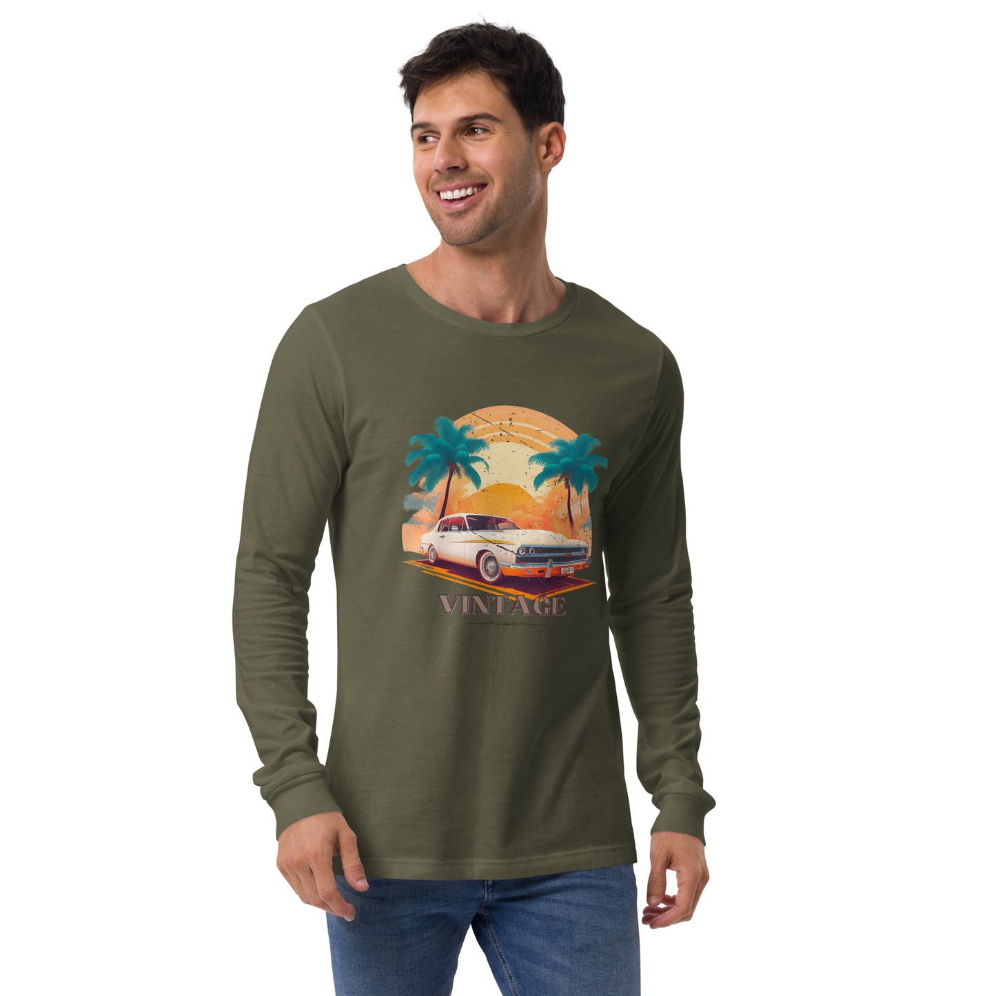 Men's Long Sleeve Tee - Vintage Car