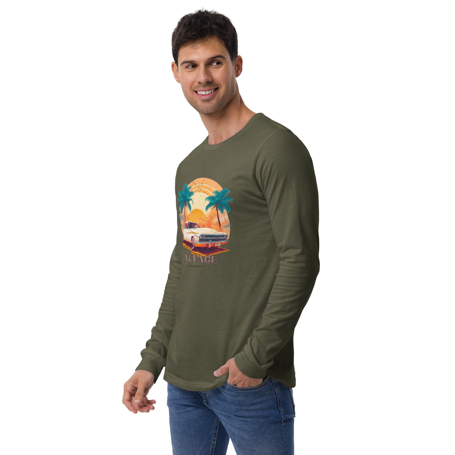 Men's Long Sleeve Tee - Vintage Car