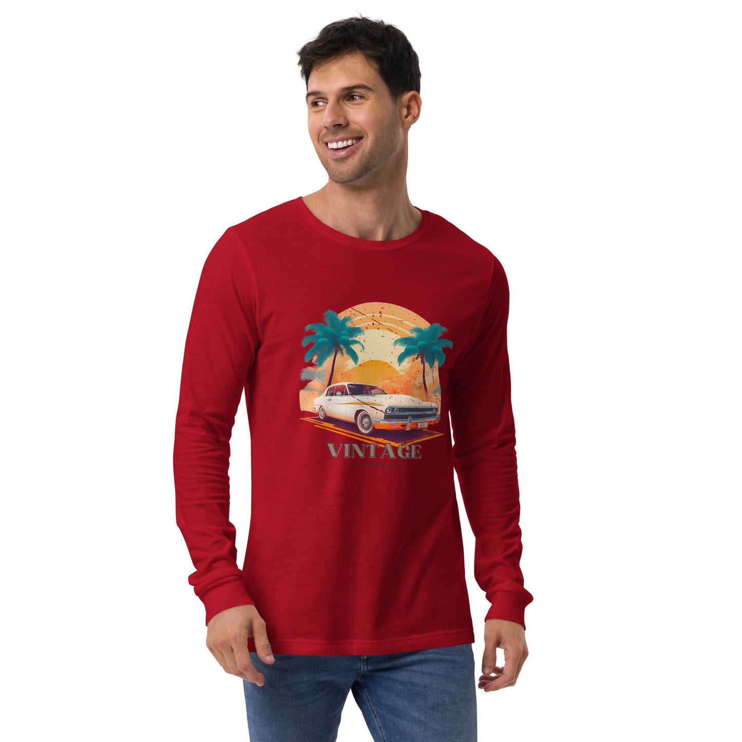 Men's Long Sleeve Tee - Vintage Car