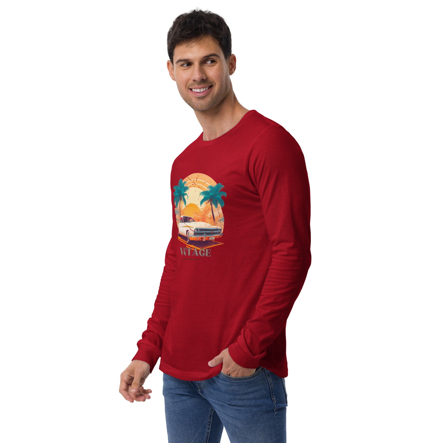 Men's Long Sleeve Tee - Vintage Car