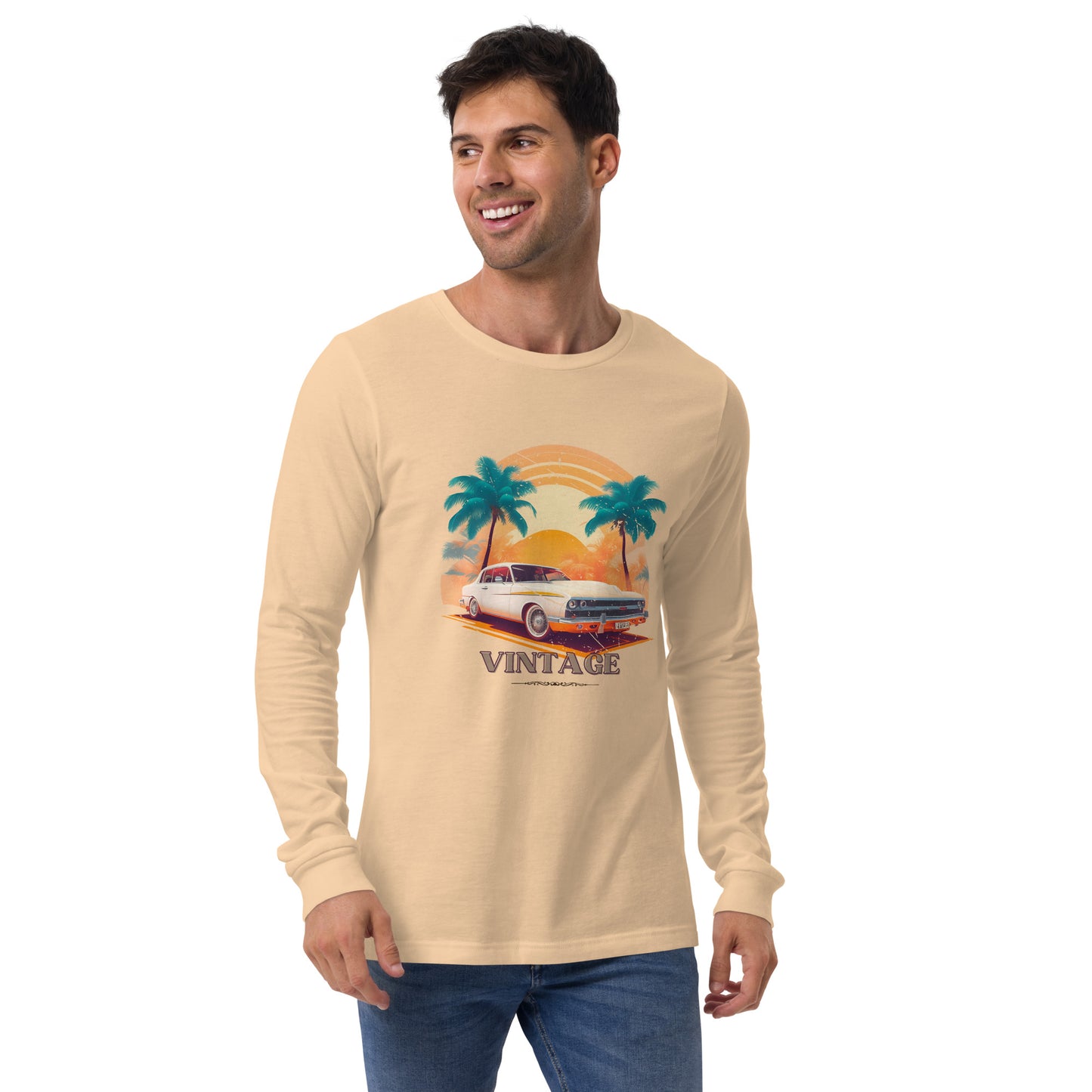 Men's Long Sleeve Tee - Vintage Car