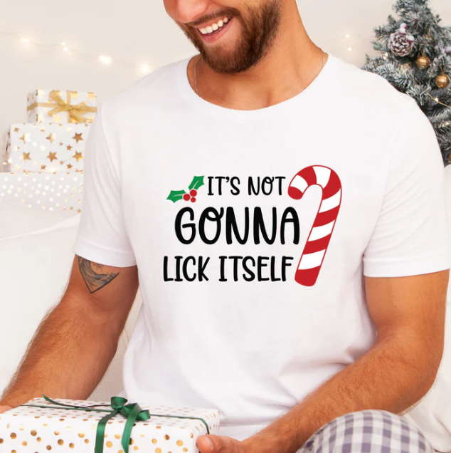 Men's Not Gonna Lick Itself Candy Cane T-Shirt