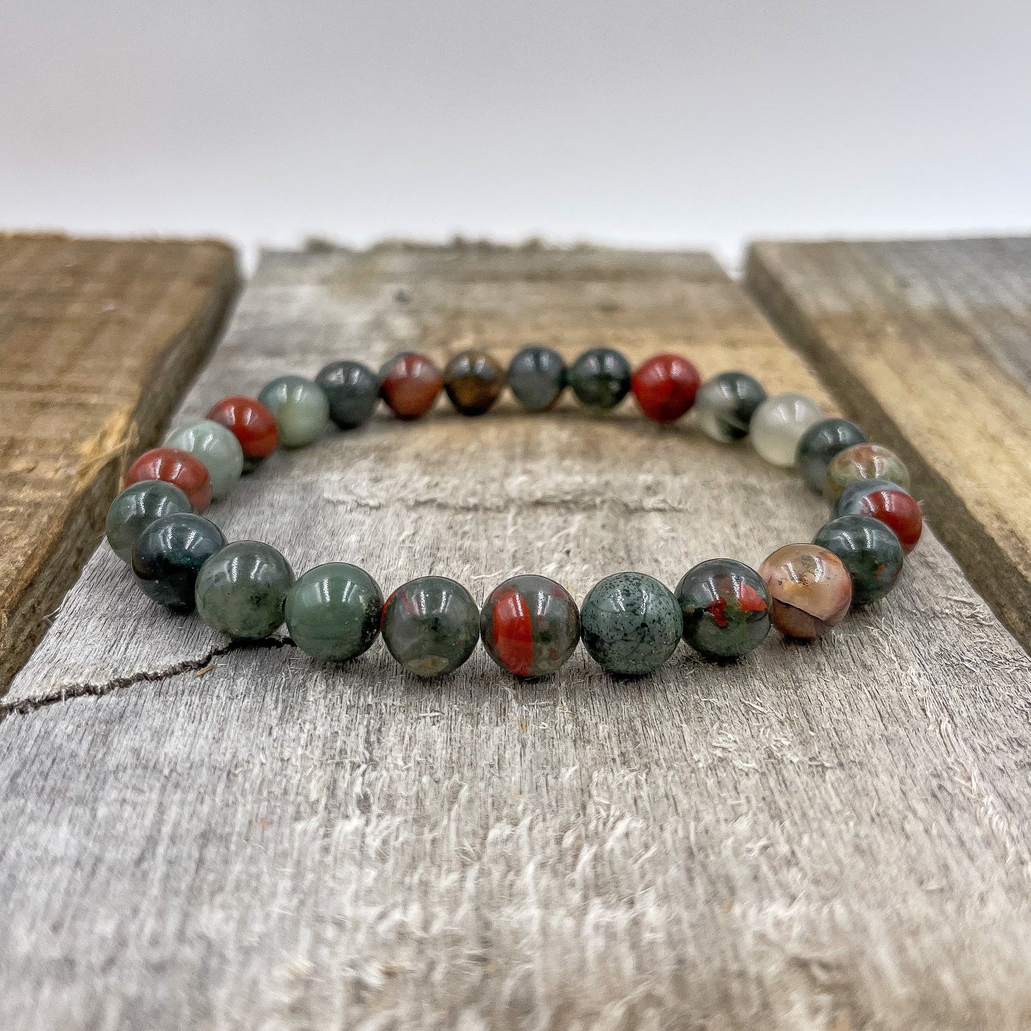 Union - Bloodstone Gemstone Beaded Bracelet