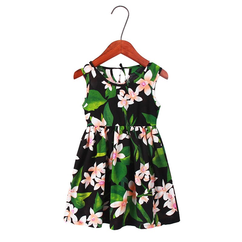 Flower Sleeveless Cotton Dress for Girls