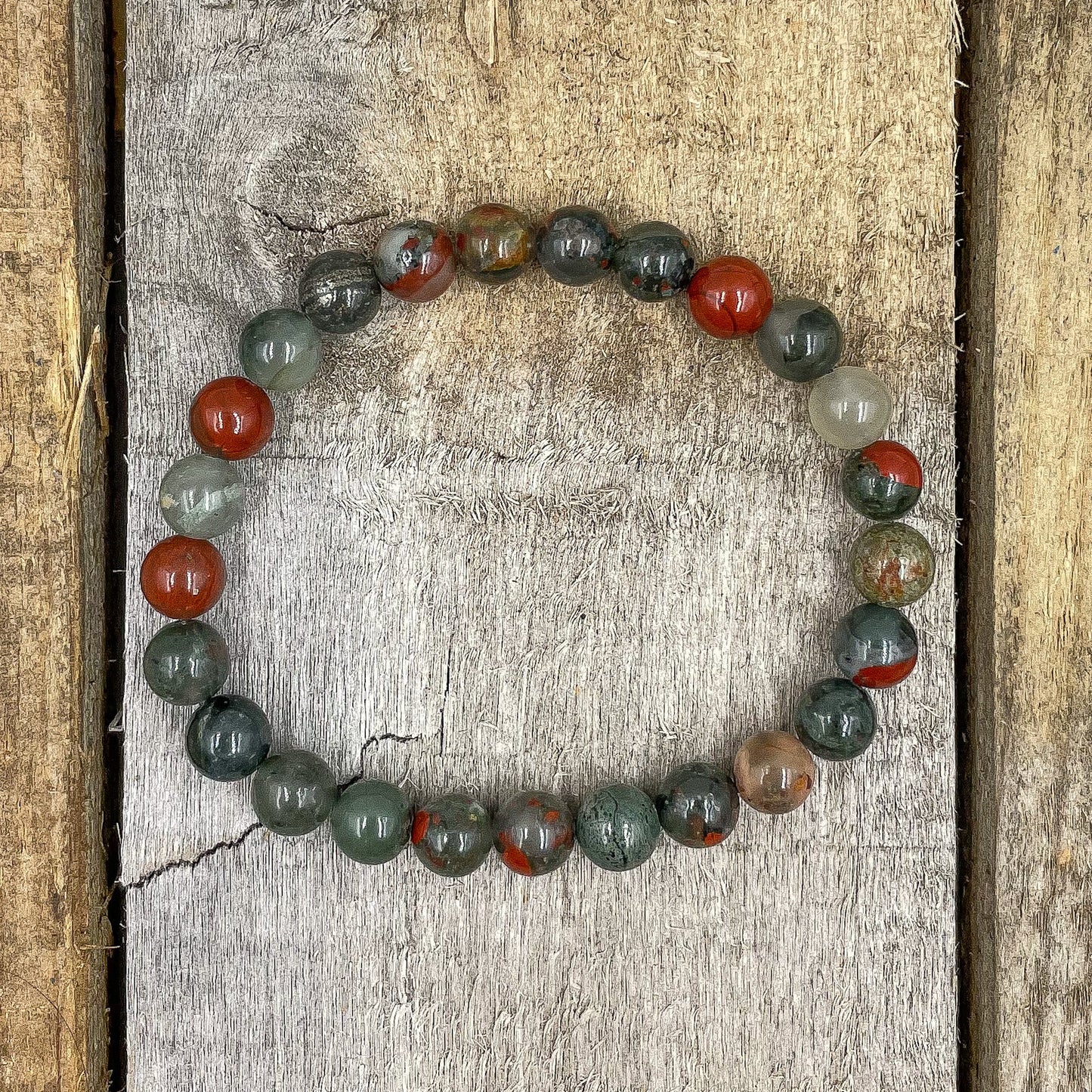 Union - Bloodstone Gemstone Beaded Bracelet