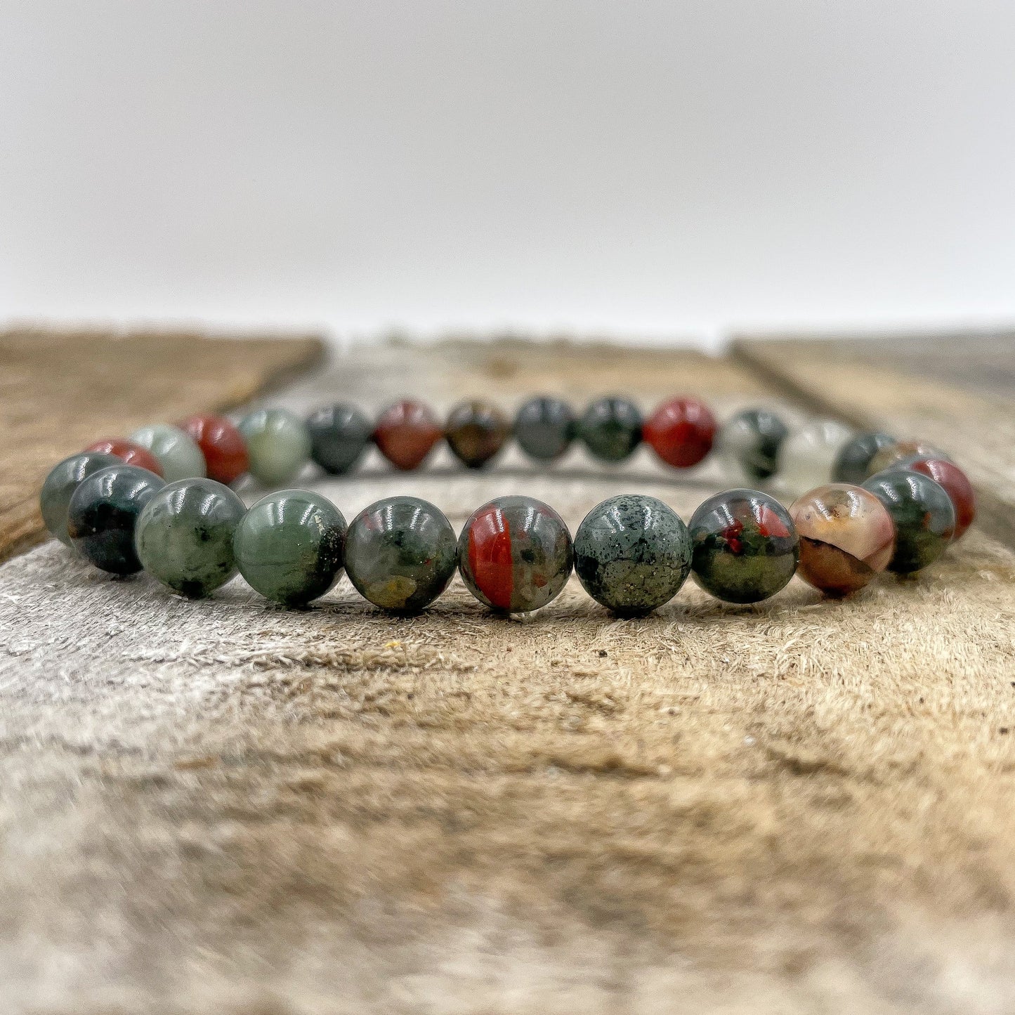 Union - Bloodstone Gemstone Beaded Bracelet